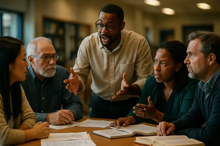 Students of different backgrounds work together during a history lesson