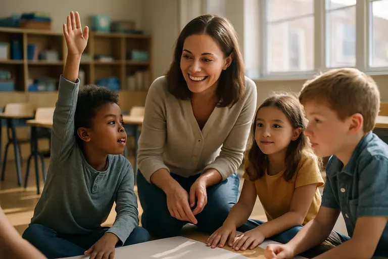 Parent meeting with school staff in a conference room