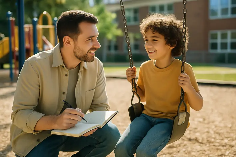 Parent writing questions before a meeting with school staff