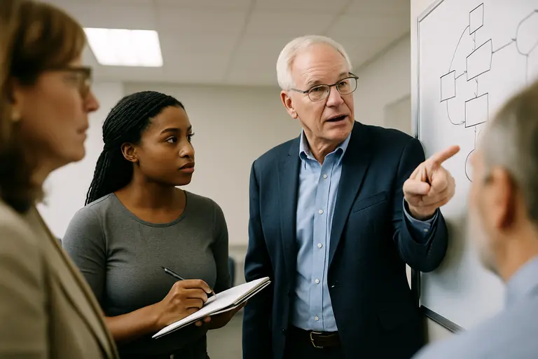 School administrators reviewing a checklist for education technology approval